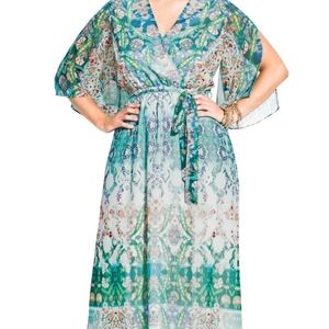 City Chic Vacanza Istanbul Woven Wrap Dress